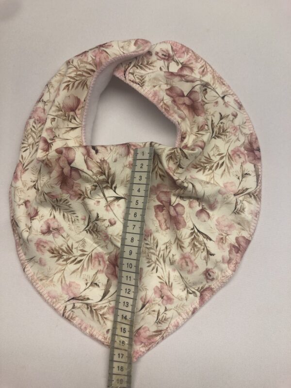 Savlesmæk 16cm hvid med smukke lyserøde blomster på - Image 4